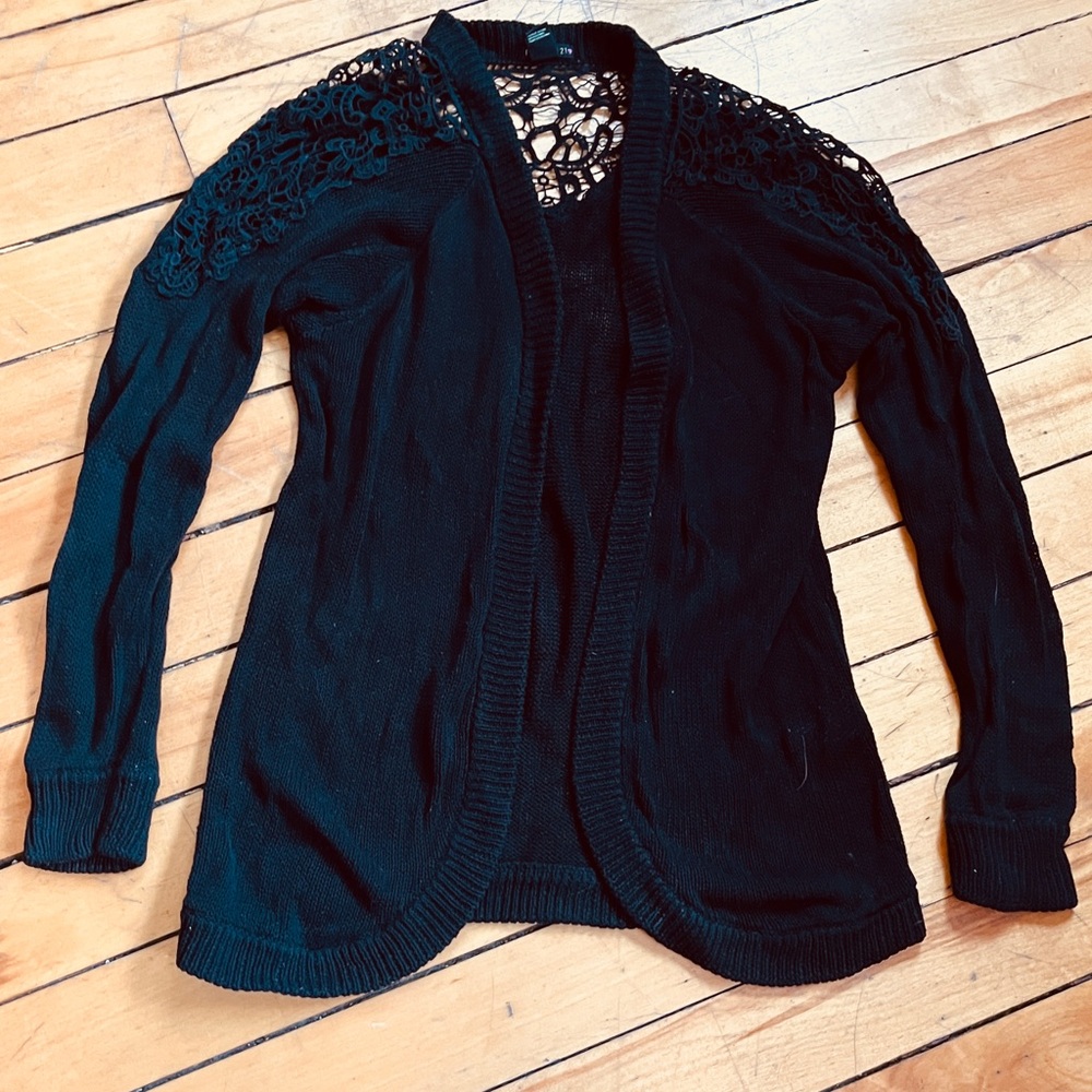 Forever 21 Black Lace Cardigan